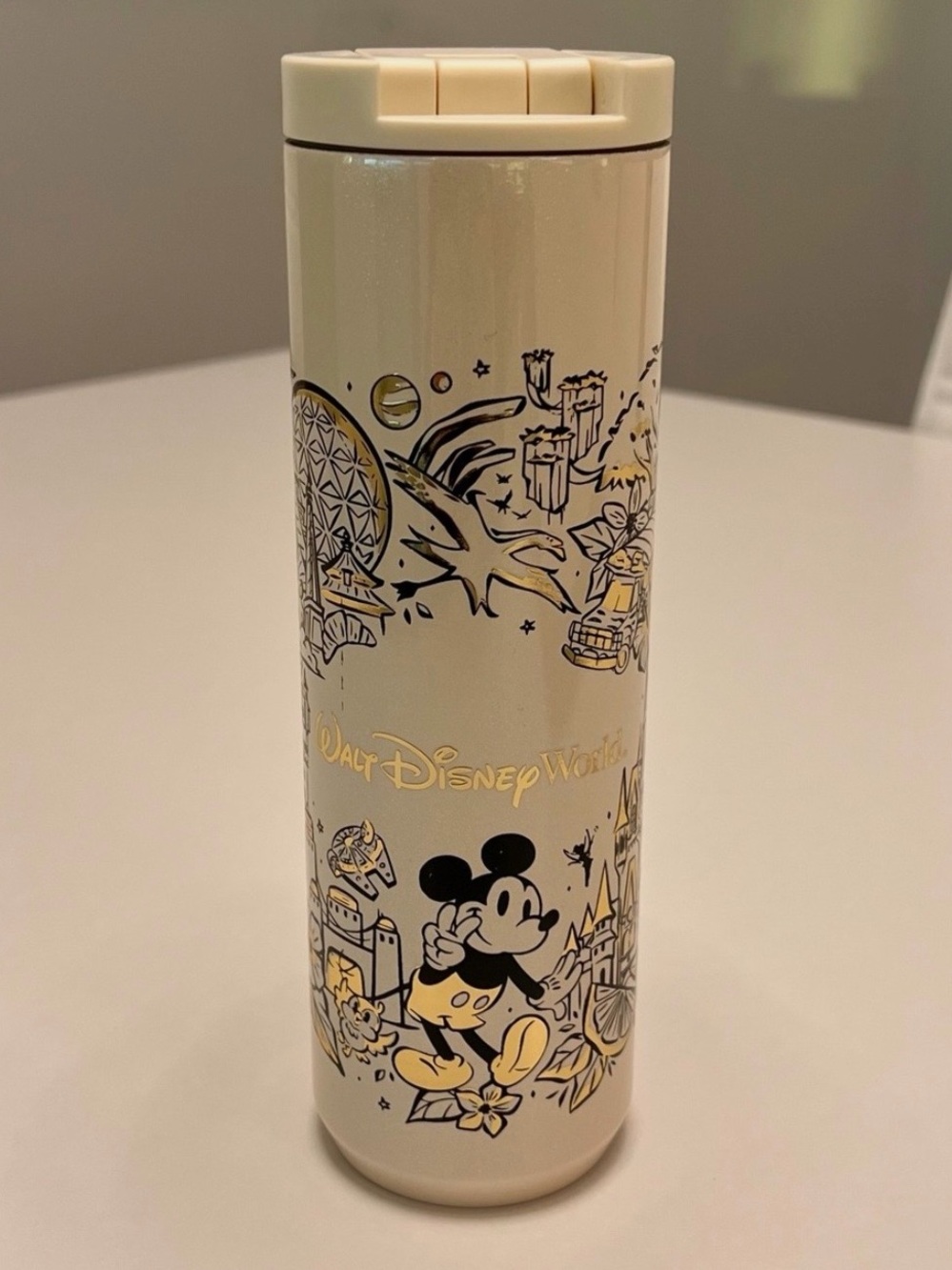NEW STARBUCKS DISNEY WORLD MICKEY MOUSE 4 PARKS STAINLESS STEEL SHIMMER TUMBLER